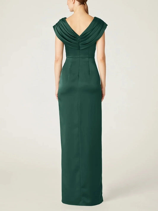 Clover floor-length mother of the bride dress, alternate view showing the bodice and skirt