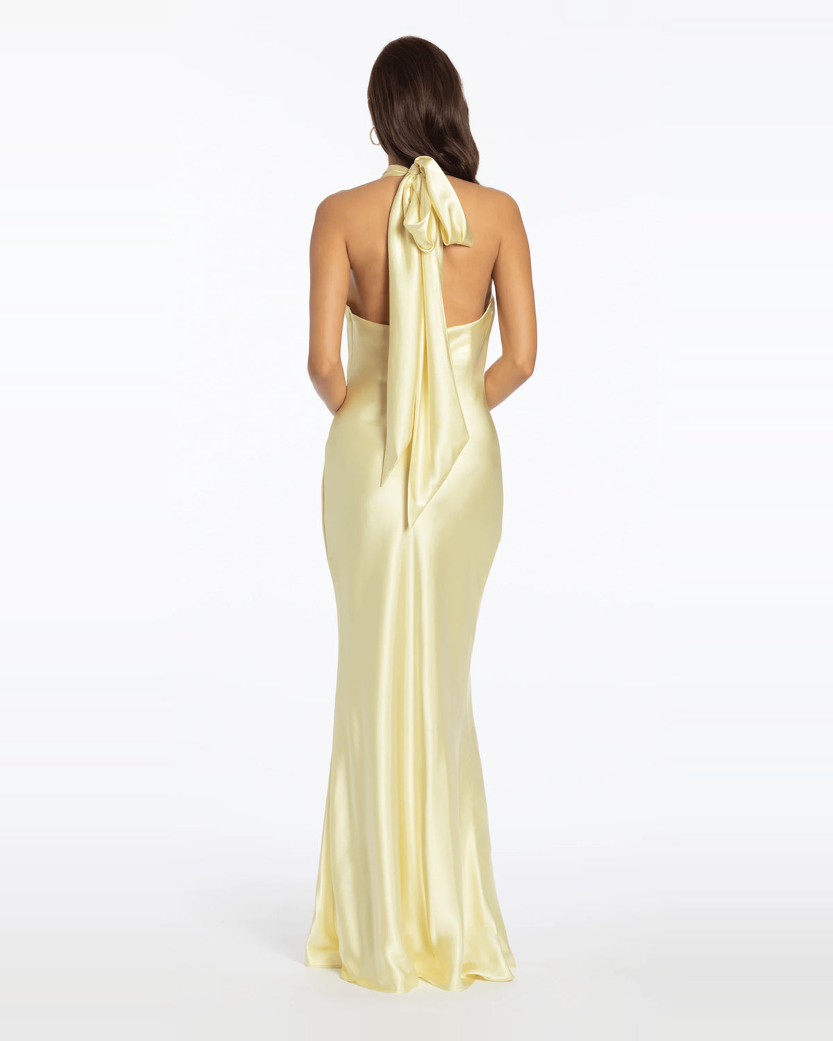 halter neck column maxi prom dress - image 2