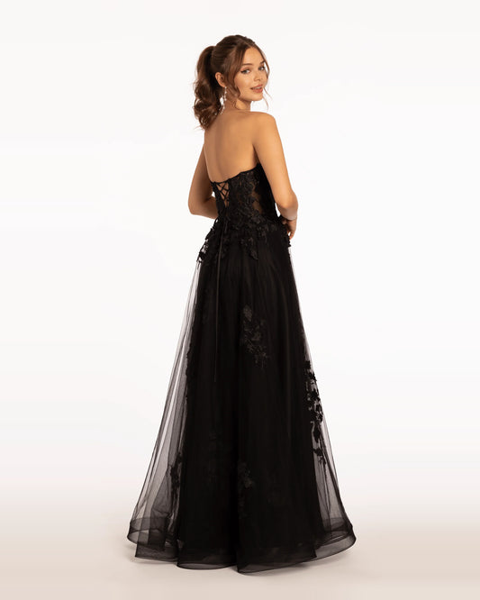 strapless a-line floor-length prom dress - image 2