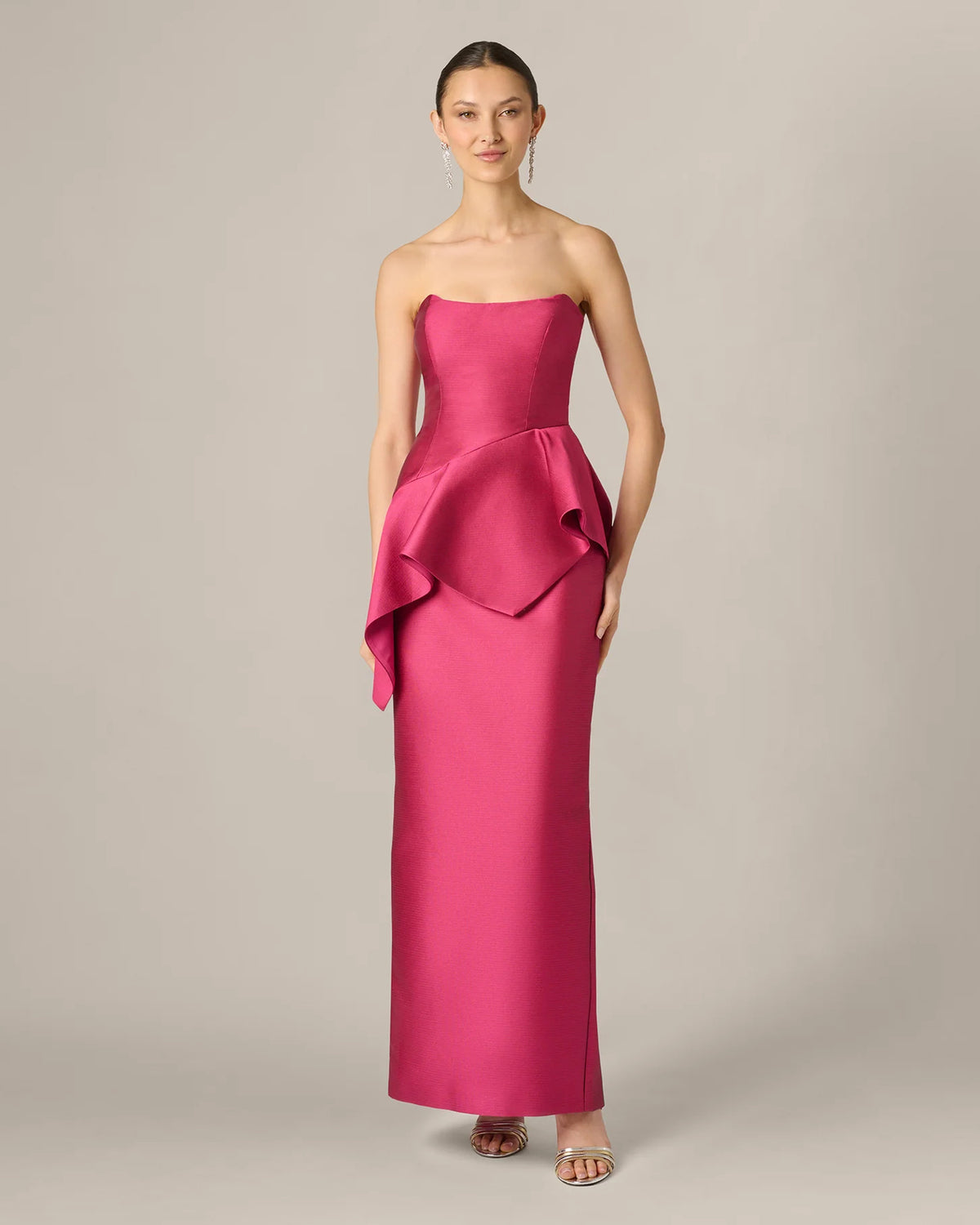strapless a-line maxi mother of the bride dress - image 2