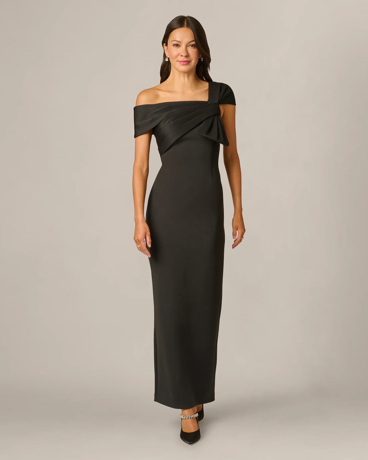 spaghetti strap sheath maxi mother of the bride dress - image 2