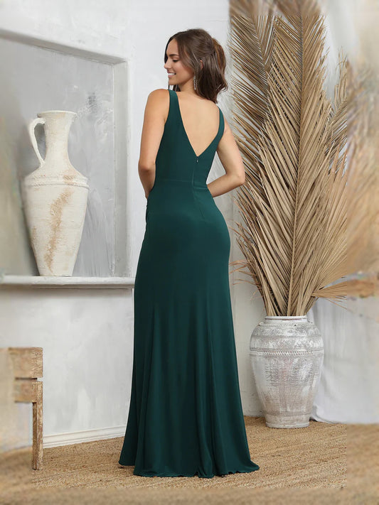 Dark Green floor-length prom dress, alternate view showing the bodice and skirt