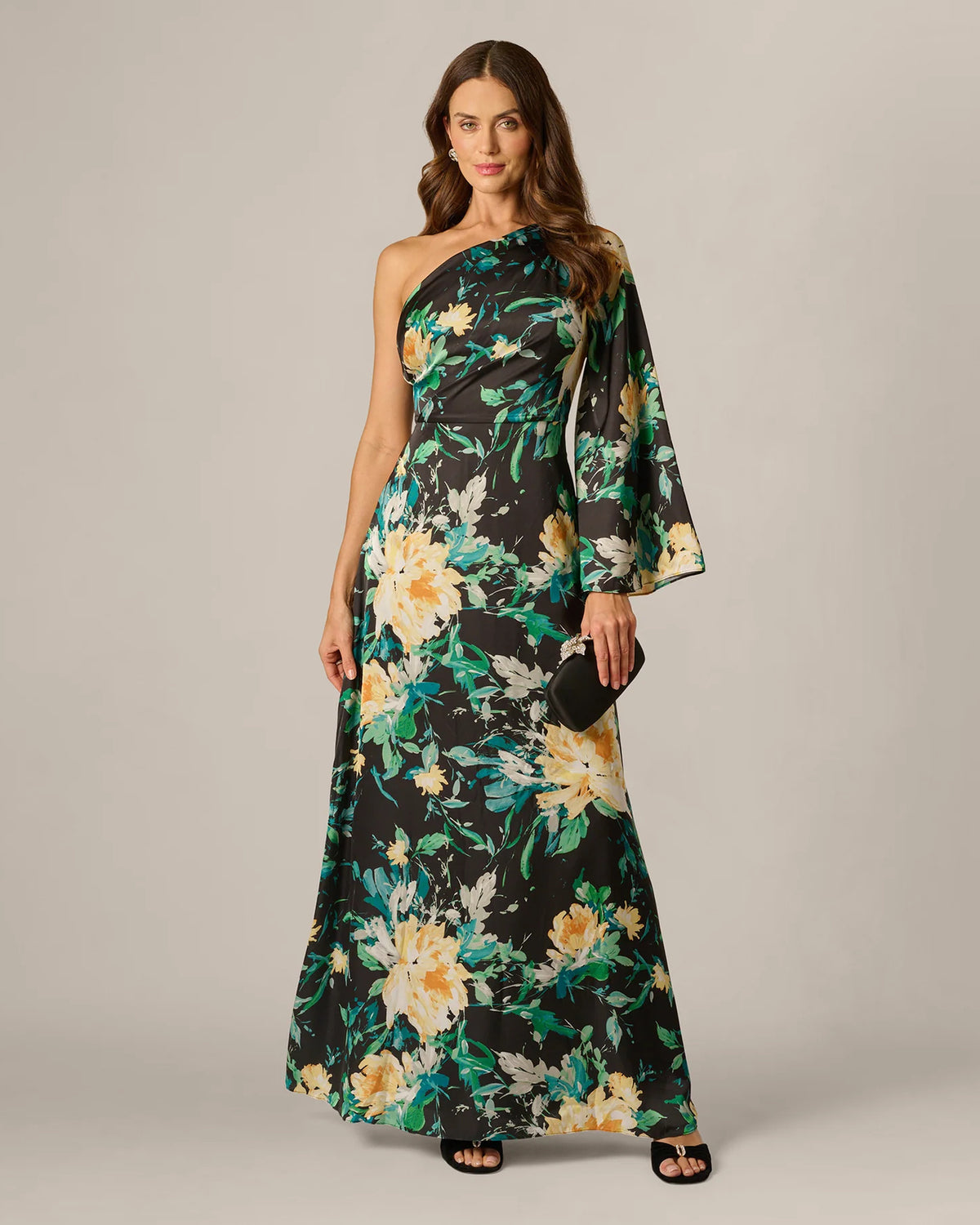 one-shoulder a-line maxi mother of the bride dress - image 2