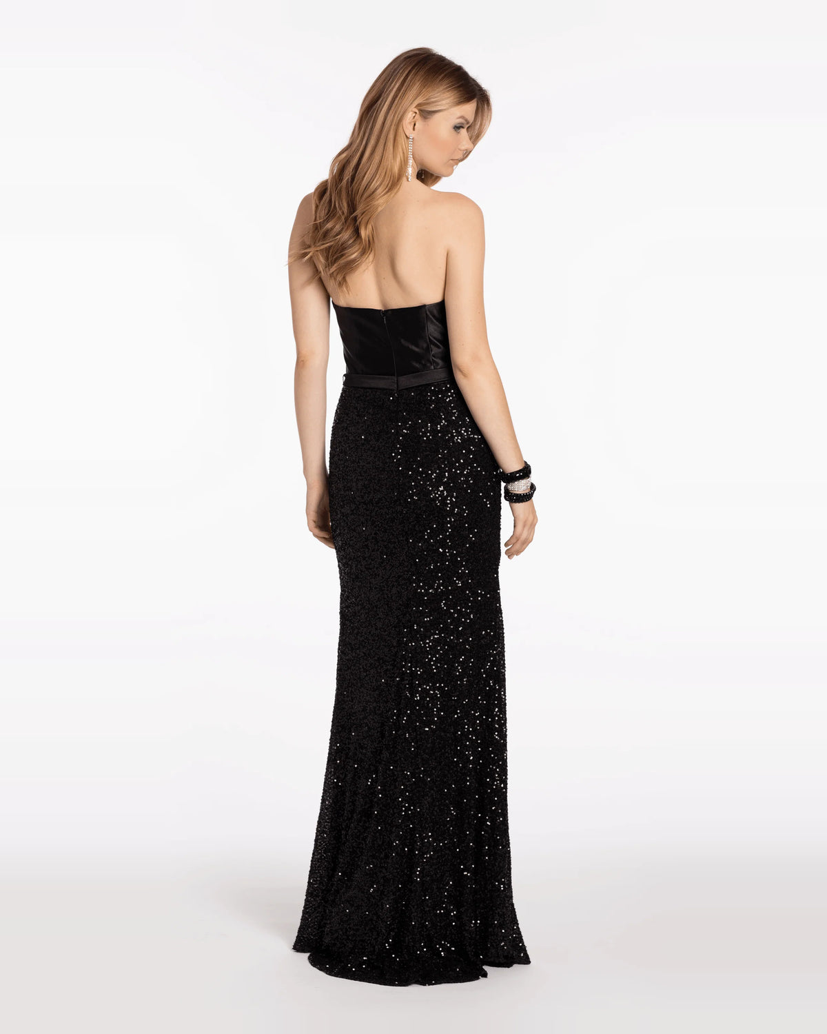 strapless column maxi prom dress - image 2