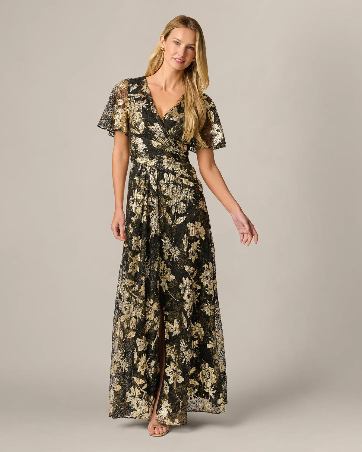 spaghetti strap a-line maxi mother of the bride dress - image 2