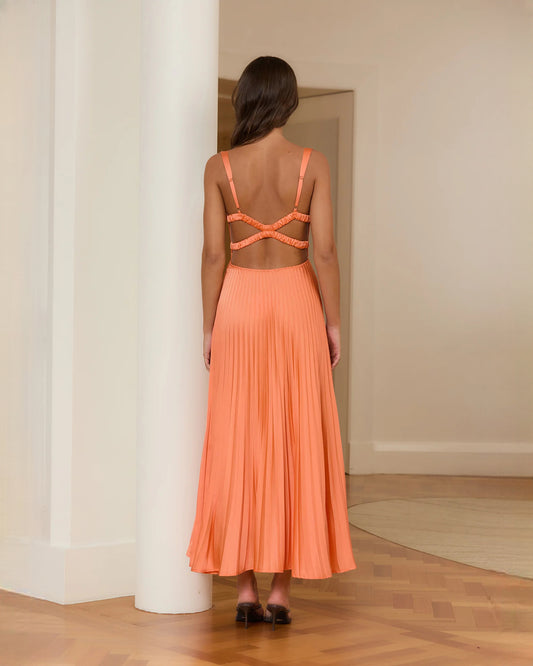 sleeveless chiffon a-line maxi bridesmaid dress - image 2