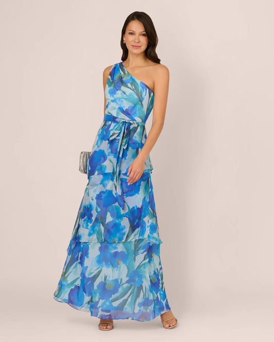 one-shoulder a-line maxi mother of the bride dress - image 2