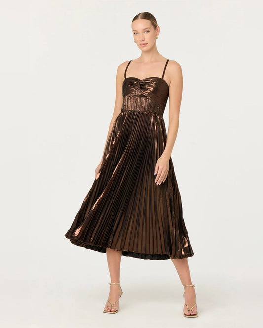 spaghetti strap a-line midi formal dress - image 2
