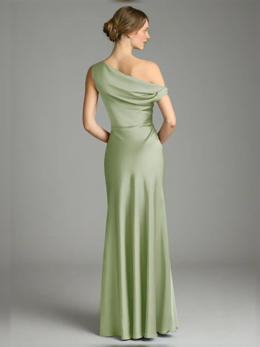 Dusty Sage floor-length bridesmaid dress, alternate view showing the bodice and skirt