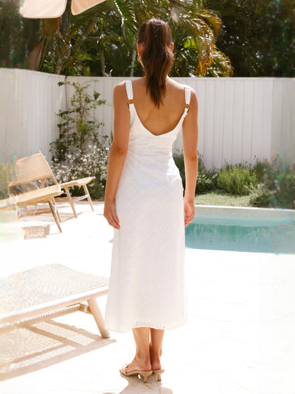 White midi formal dress, alternate view