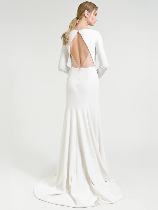 v neck fit-and-flare floor-length formal dress - image 2