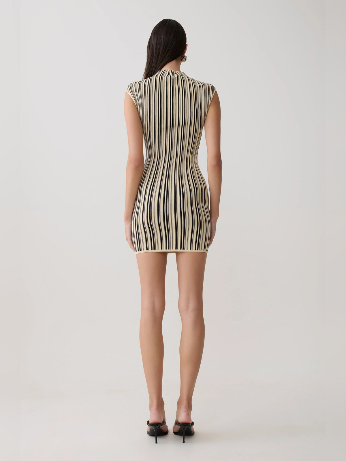 Ivory mini homecoming dress, alternate view showing the bodice and skirt