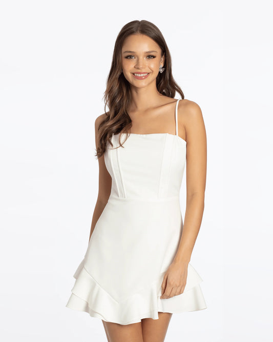 spaghetti strap a-line maxi homecoming dress - image 2
