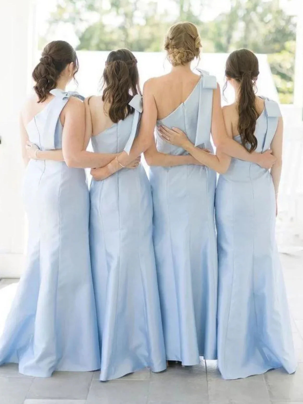 Pink floor-length bridesmaid dress, alternate view showing the bodice and skirt