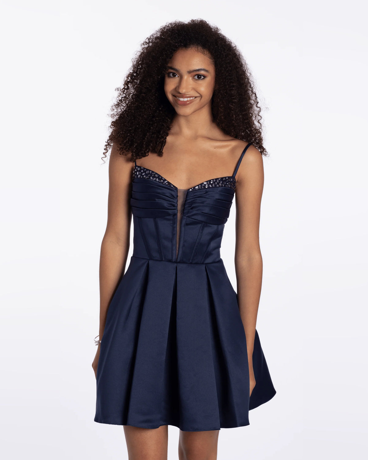 spaghetti strap fit-and-flare maxi homecoming dress - image 2