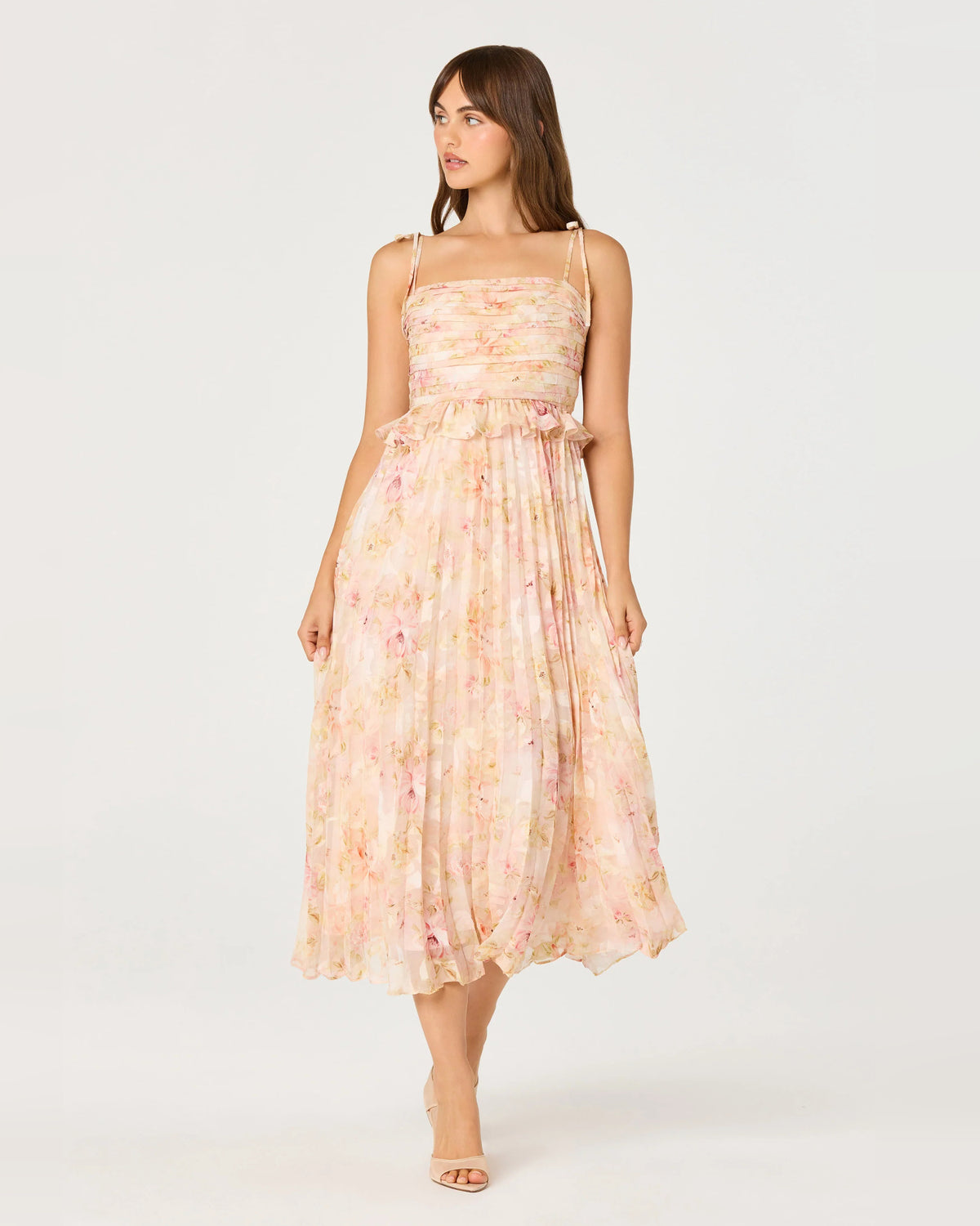 spaghetti strap a-line midi homecoming dress - image 2