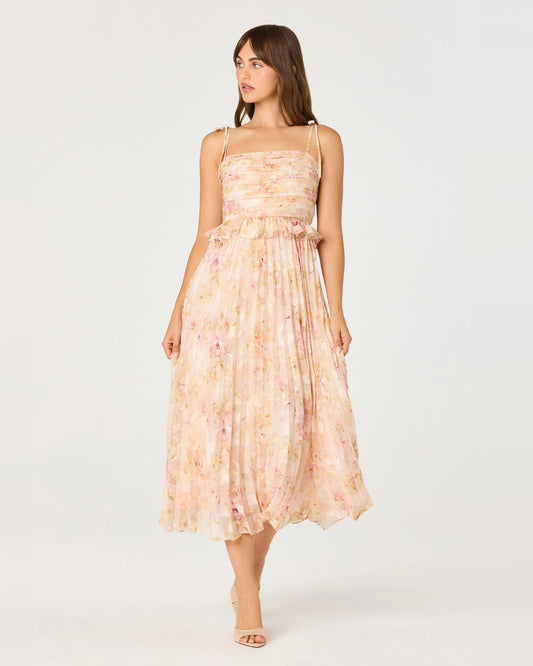 spaghetti strap a-line midi homecoming dress - image 2