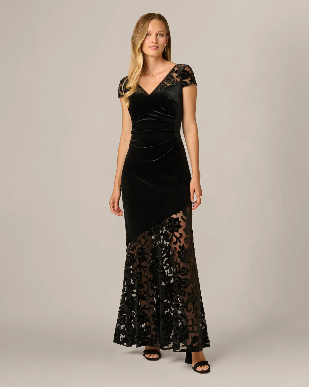 spaghetti strap a-line maxi mother of the bride dress - image 2
