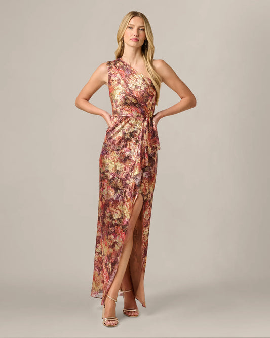 one-shoulder a-line maxi mother of the bride dress - image 2