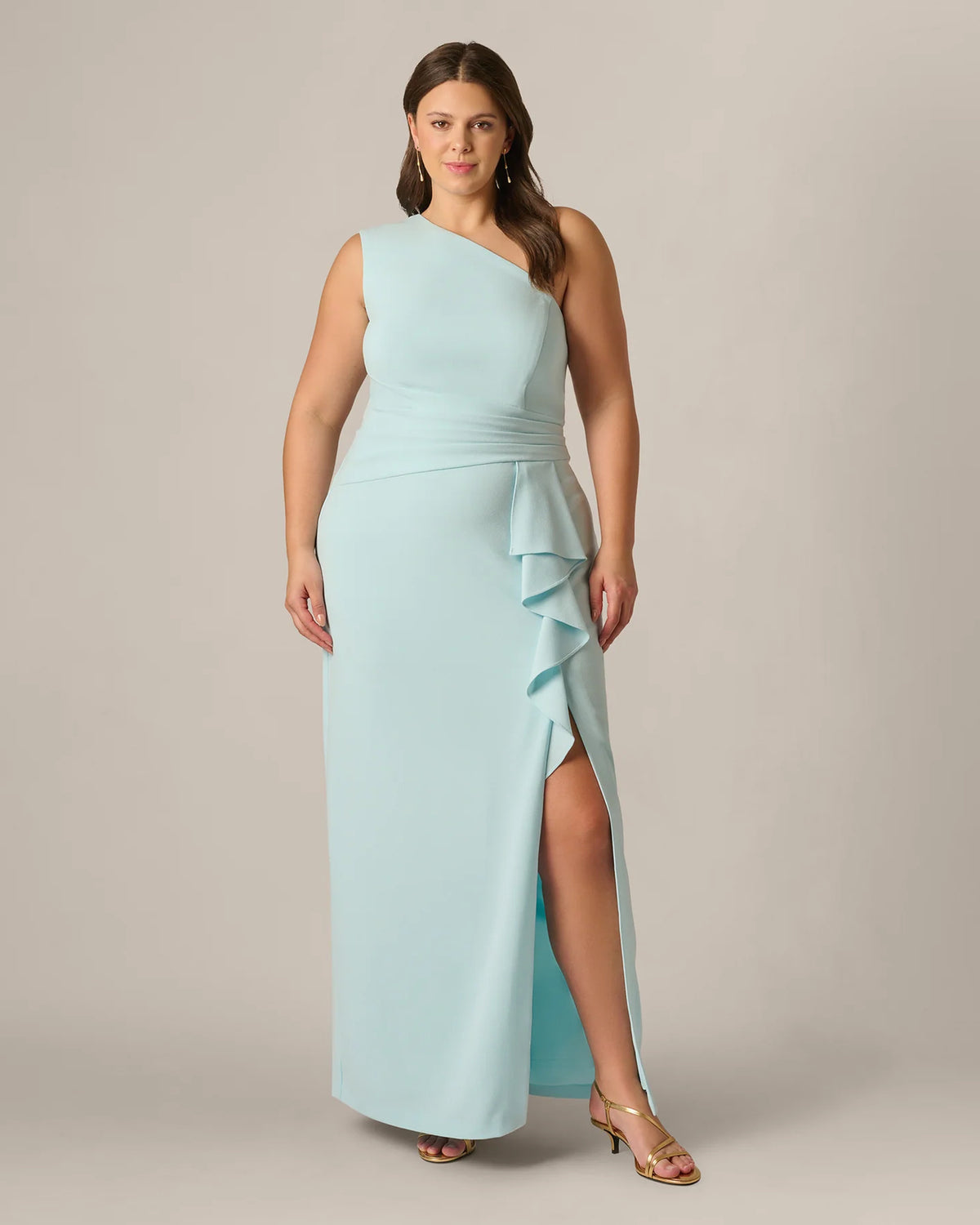 one-shoulder a-line maxi mother of the bride dress - image 2