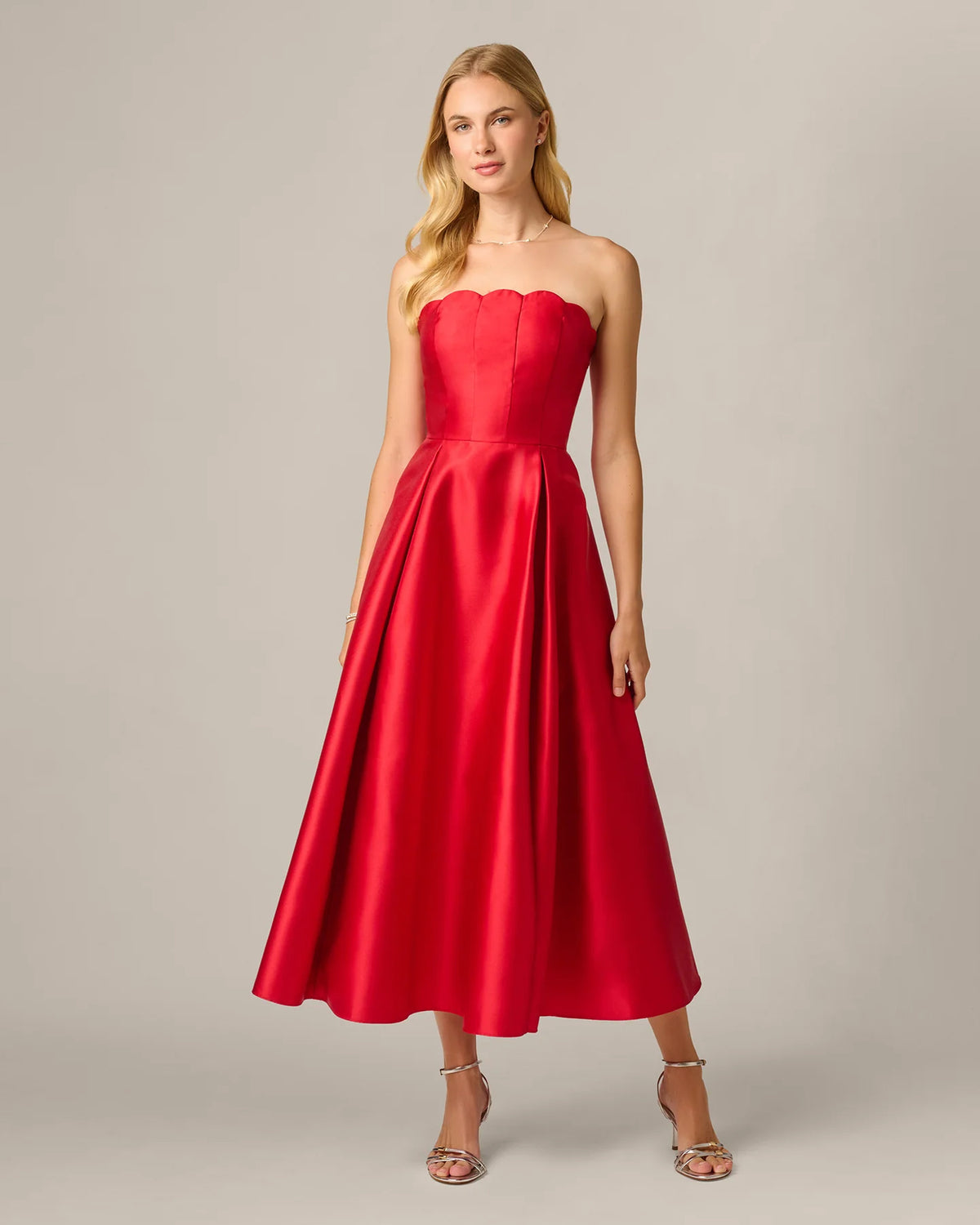 strapless fit-and-flare maxi mother of the bride dress - image 2