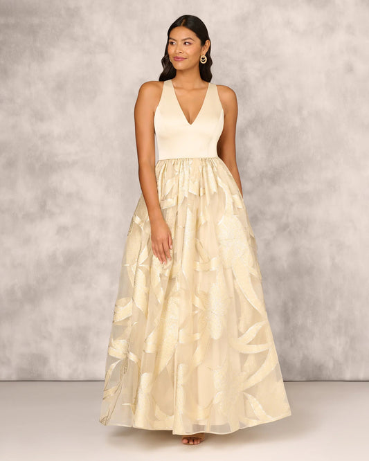 v neck ball-gown floor-length mother of the bride dress - image 2