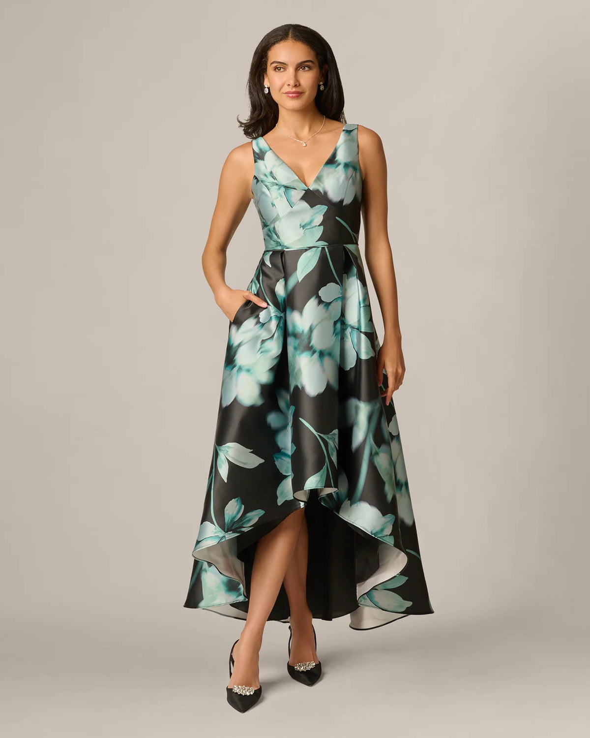 spaghetti strap a-line maxi mother of the bride dress - image 2