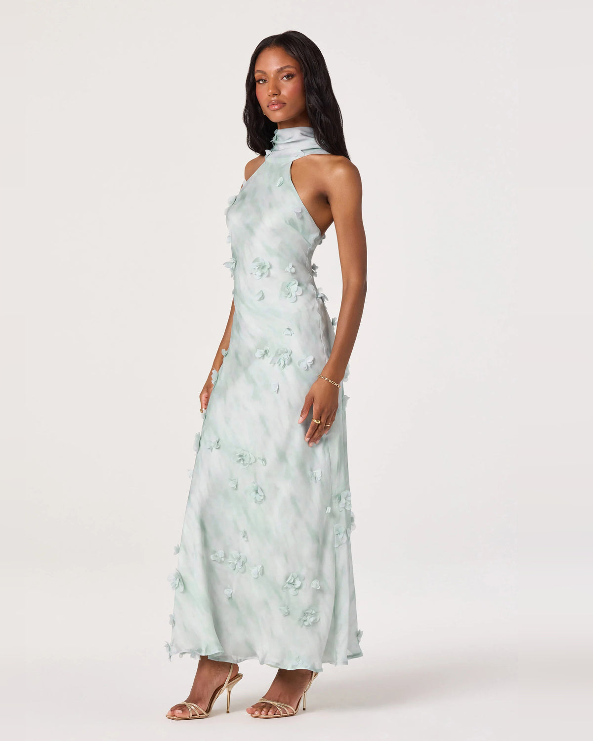 spaghetti strap a-line maxi formal dress - image 2