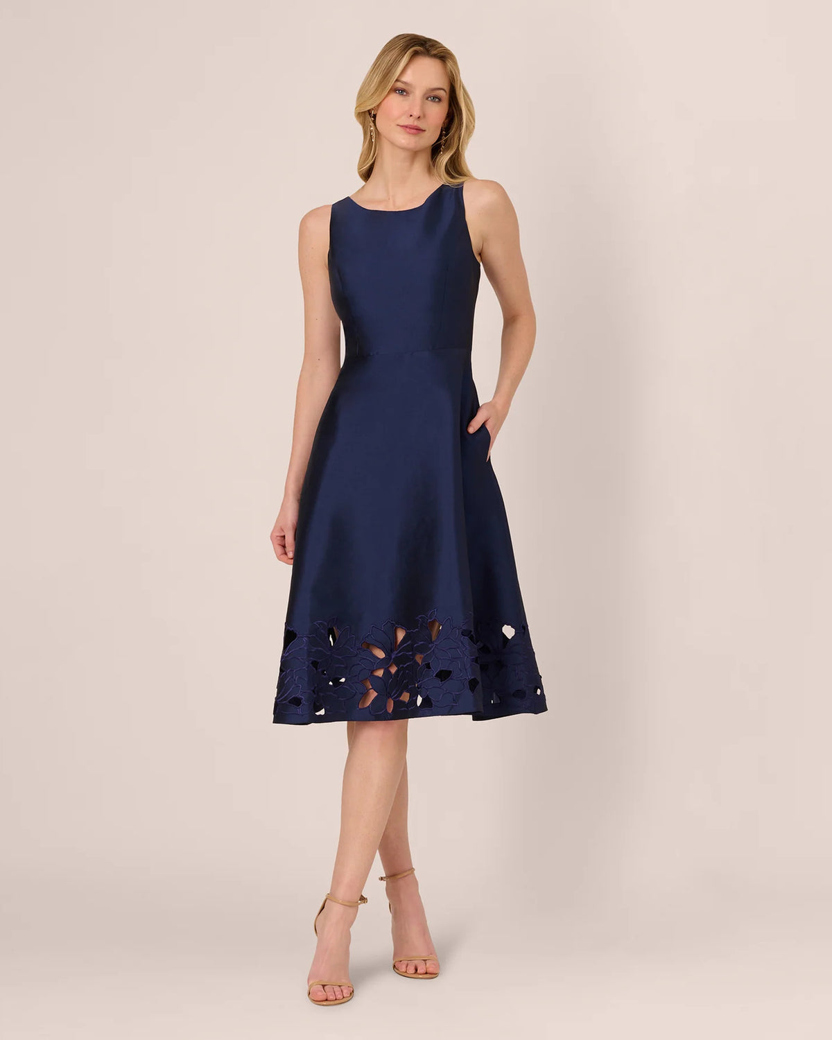 sleeveless a-line midi mother of the bride dress - image 2