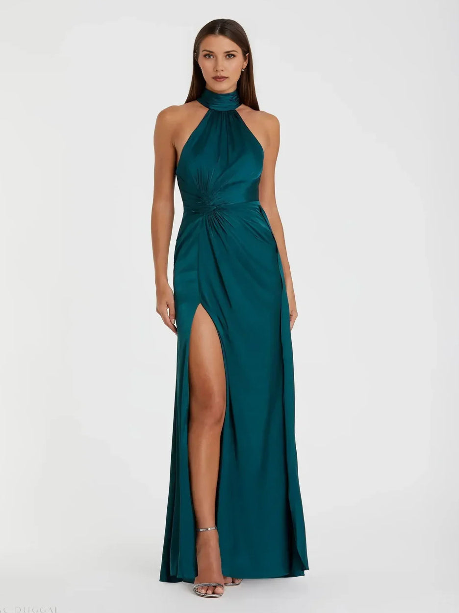 Peacock floor-length prom dress, alternate view showing the bodice and skirt