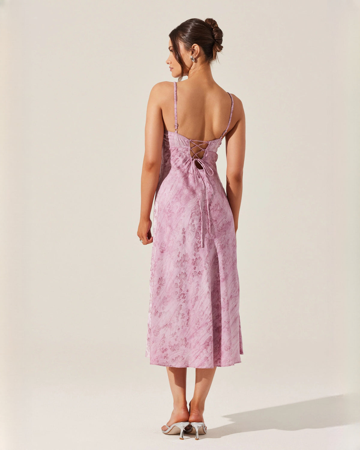 sleeveless mesh a-line midi bridesmaid dress - image 2