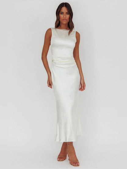White midi formal dress, alternate view