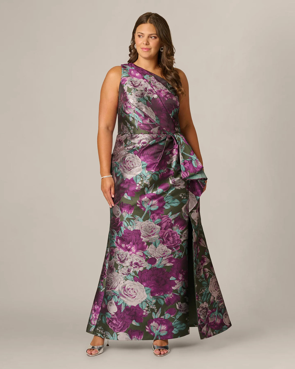 one-shoulder mermaid maxi mother of the bride dress - image 2