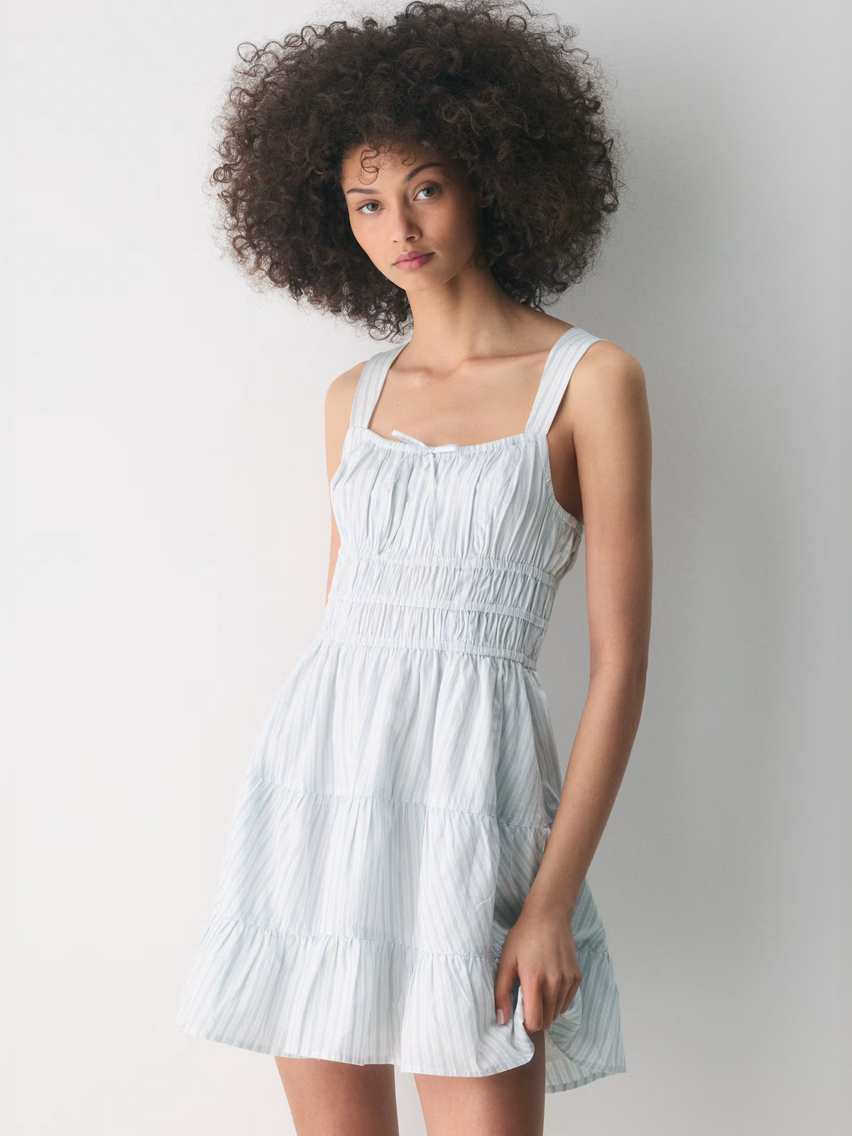 Orange mini homecoming dress, alternate view showing the bodice and skirt