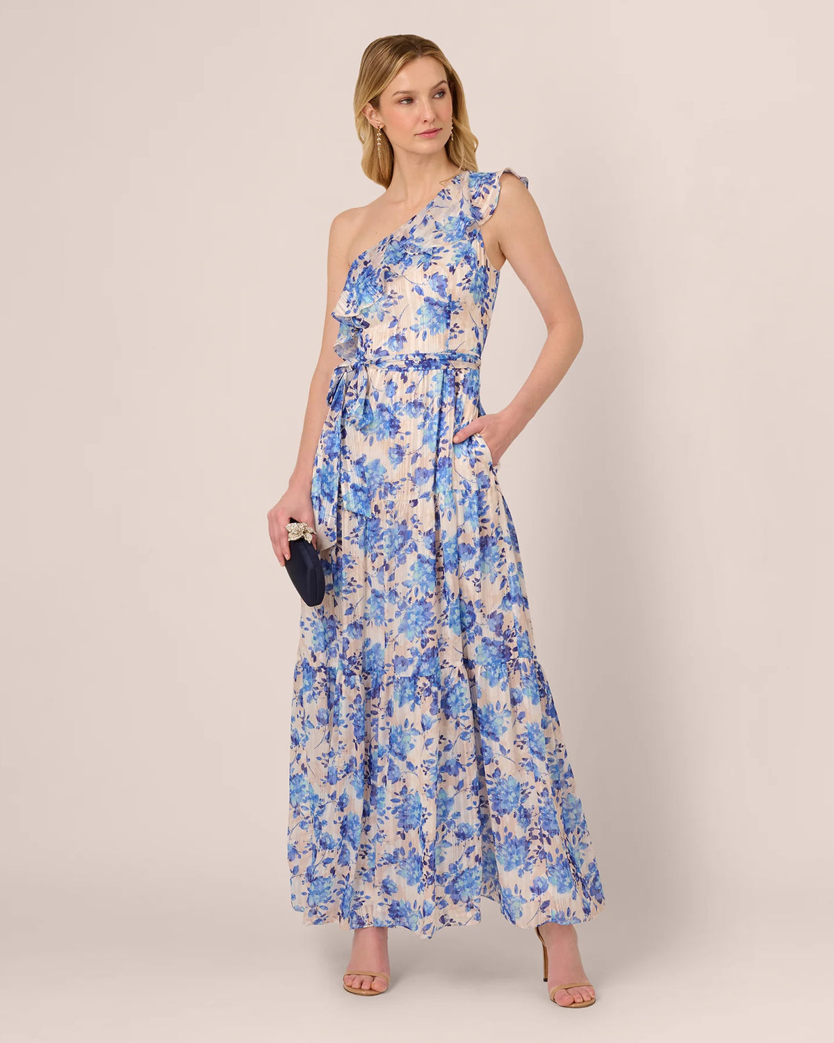 one-shoulder a-line maxi mother of the bride dress - image 2