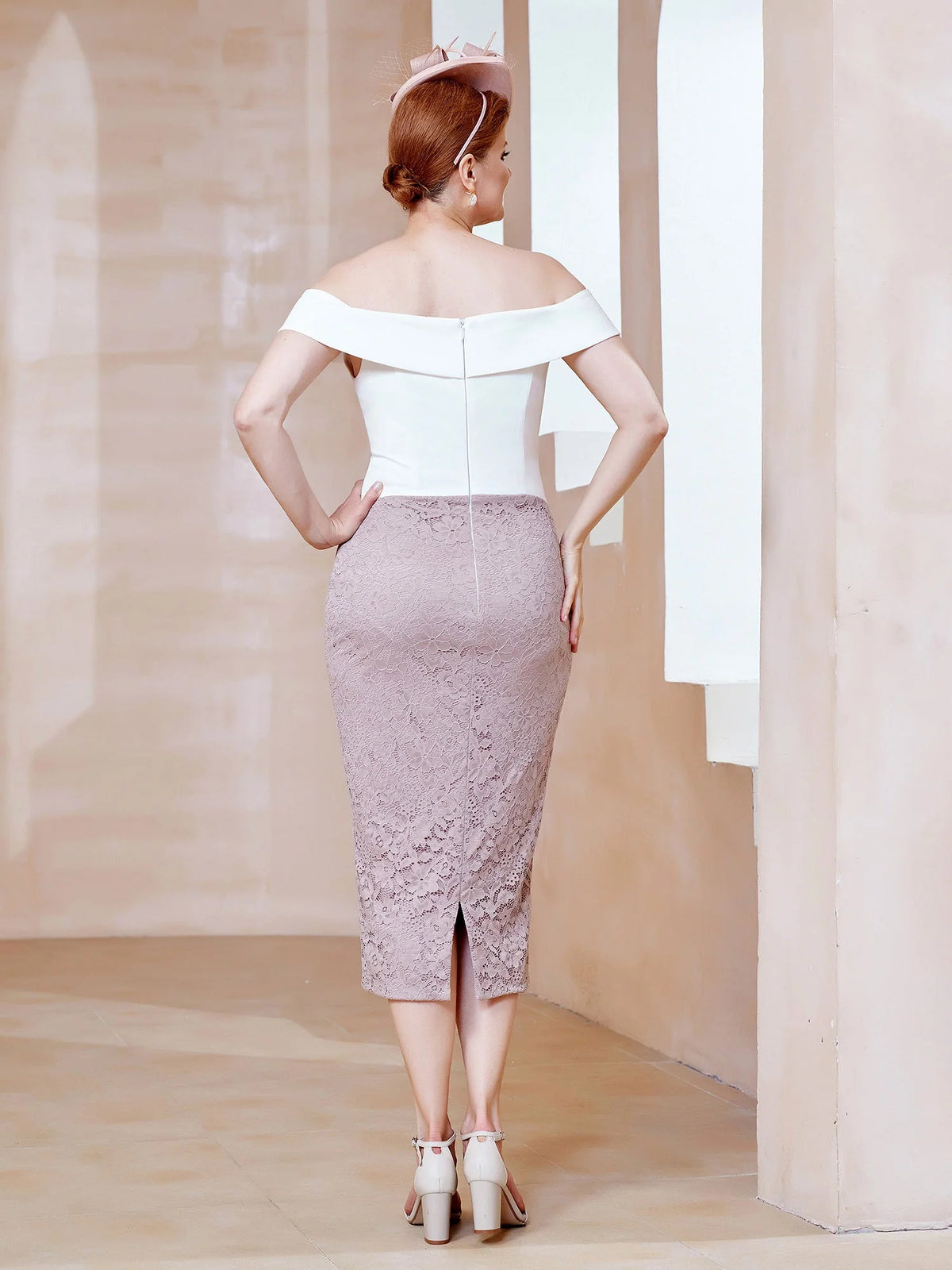 Dusk midi mother of the bride dress, alternate view showing the bodice and skirt