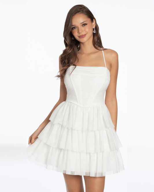 spaghetti strap fit-and-flare maxi homecoming dress - image 2