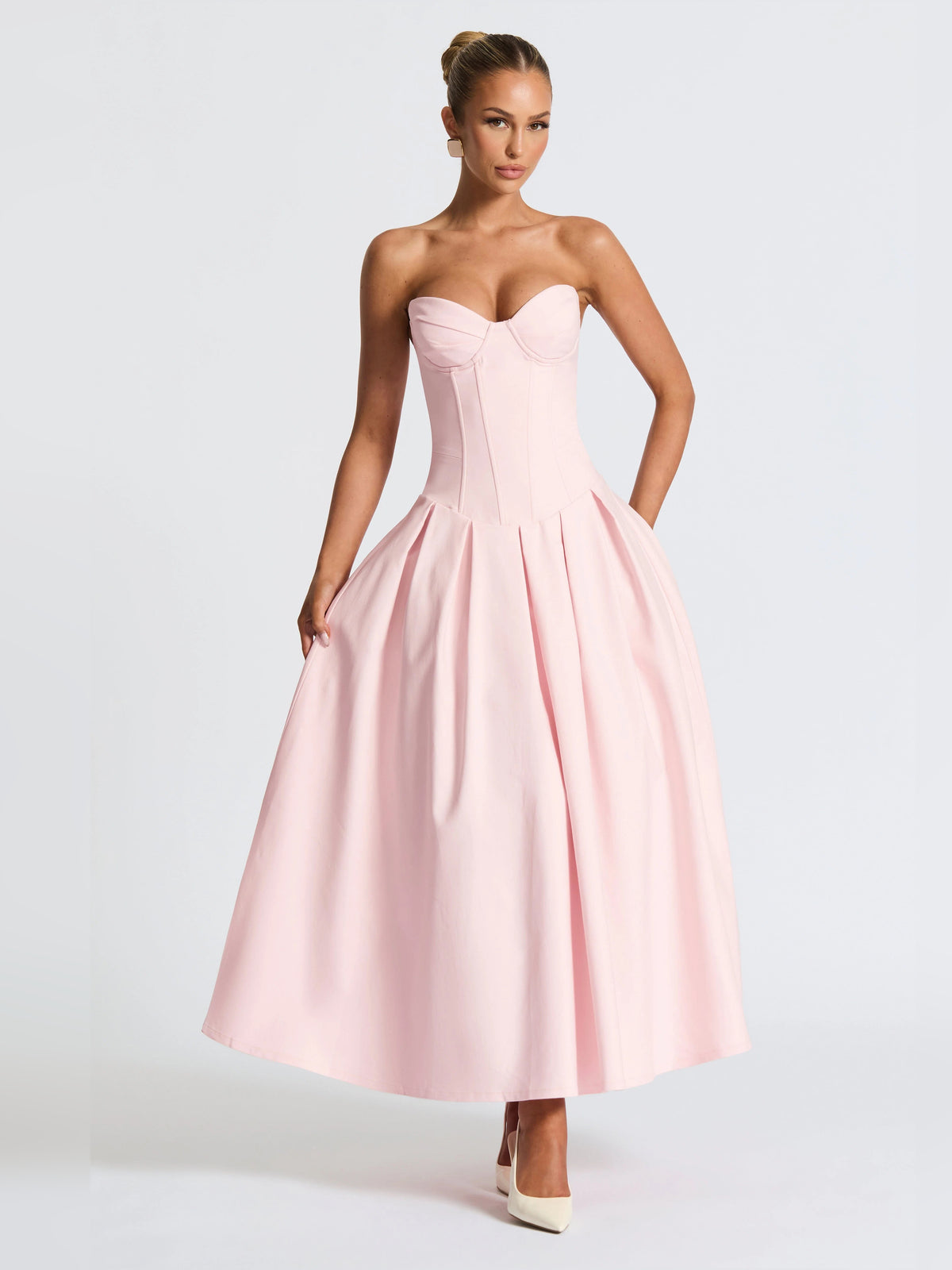 Blush midi formal dress, alternate view