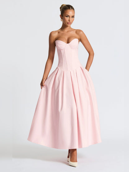 Blush midi formal dress, alternate view