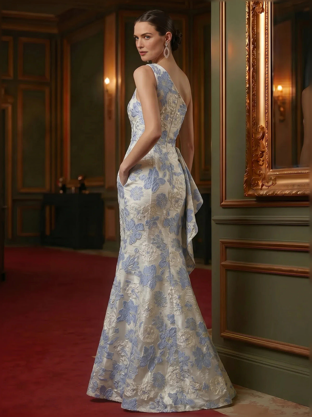 As Picture floor-length mother of the bride dress, alternate view showing the bodice and skirt