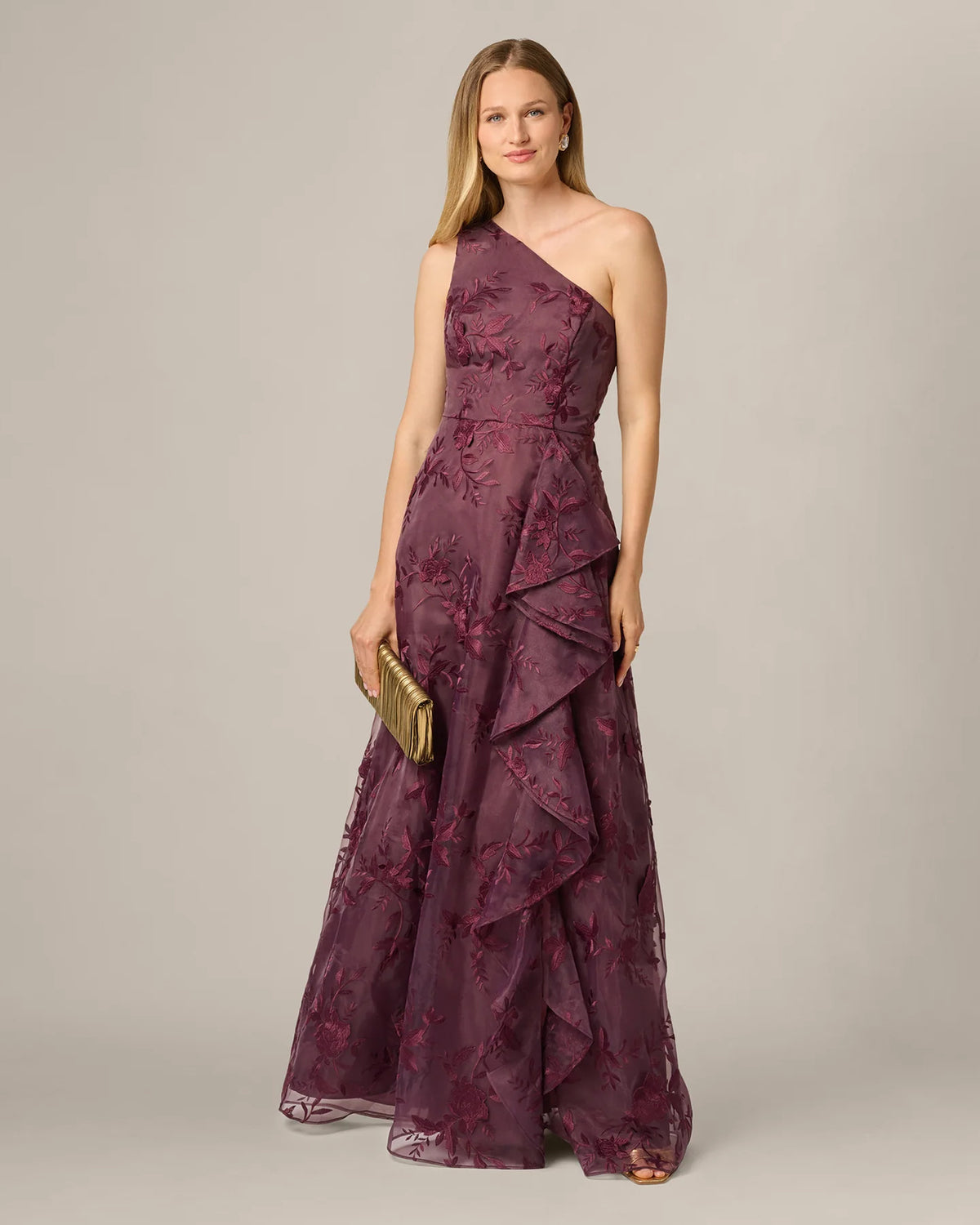 one-shoulder a-line maxi mother of the bride dress - image 2