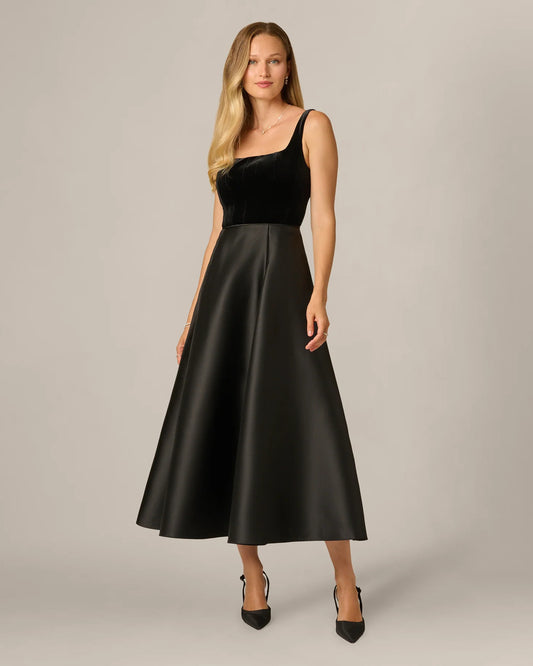 square neck a-line maxi mother of the bride dress - image 2