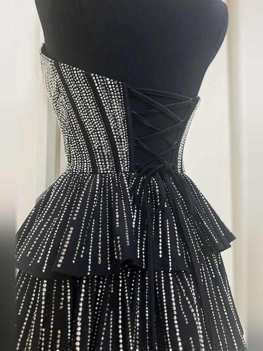 Royal Blue mini homecoming dress, back view showing the rear of the dress