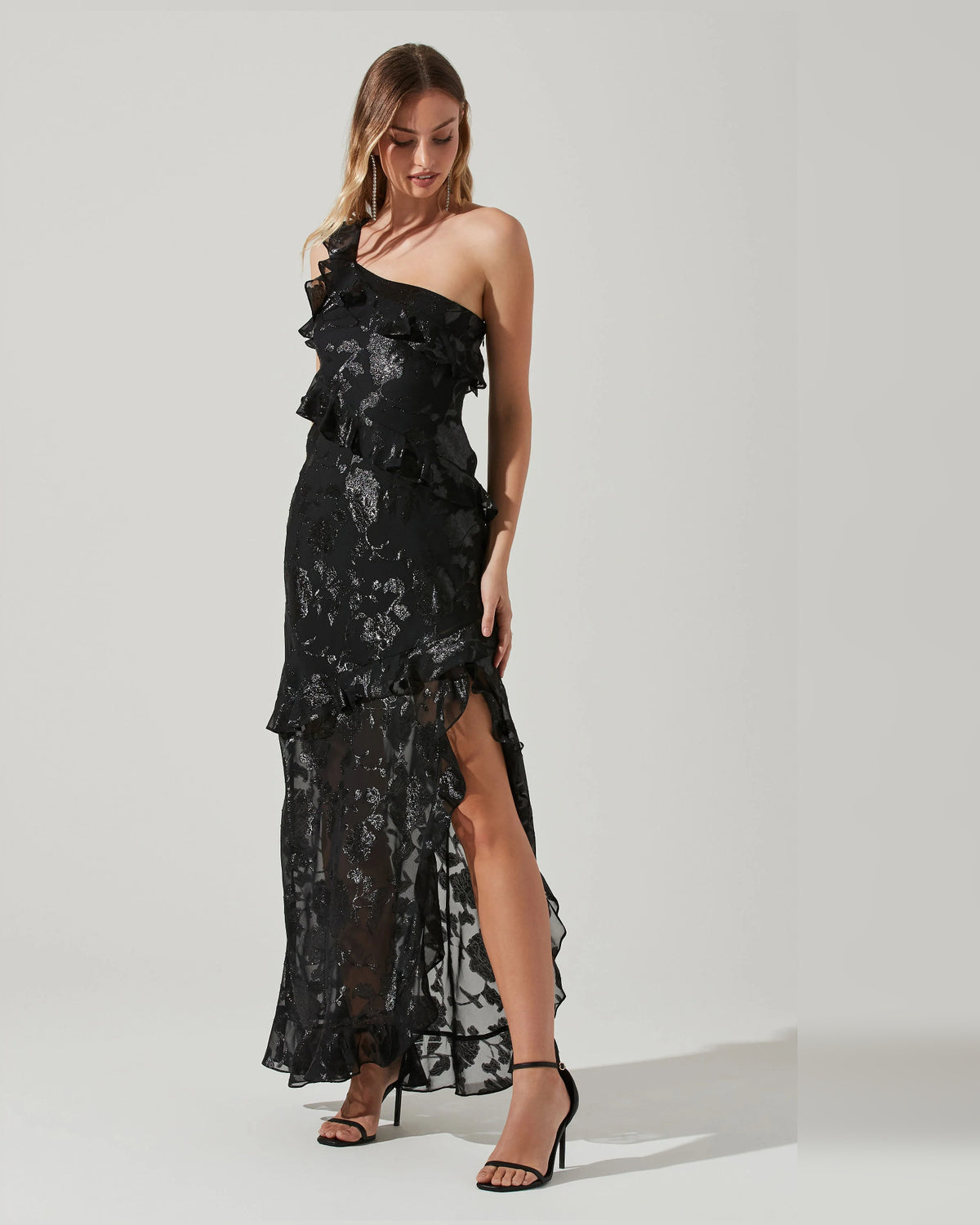 one-shoulder a-line maxi formal dress - image 2