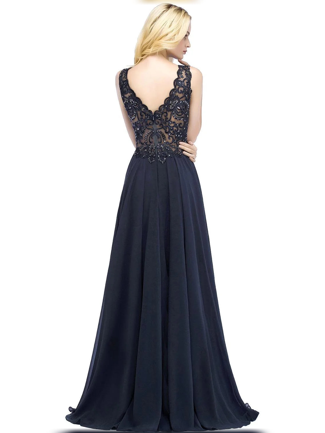 Stormy floor-length bridesmaid dress, alternate view showing the bodice and skirt