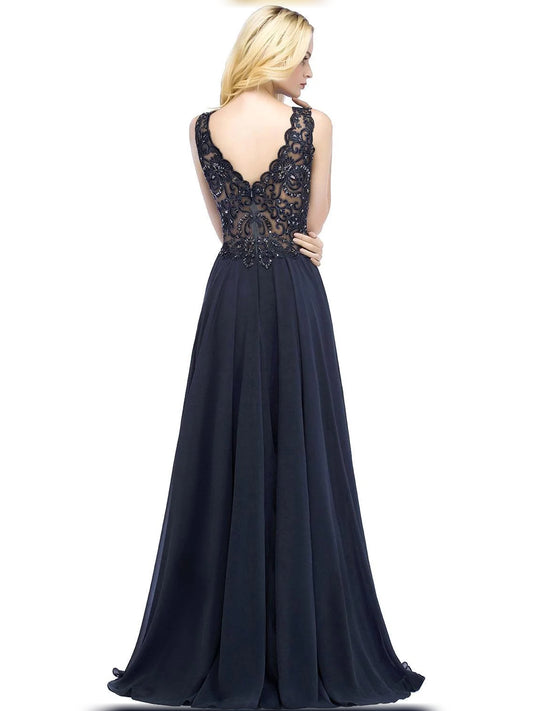 Stormy floor-length bridesmaid dress, alternate view showing the bodice and skirt