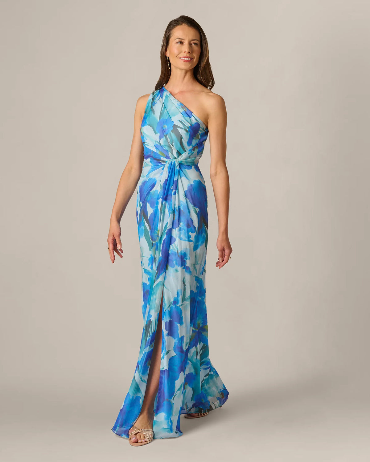 one-shoulder a-line maxi mother of the bride dress - image 2