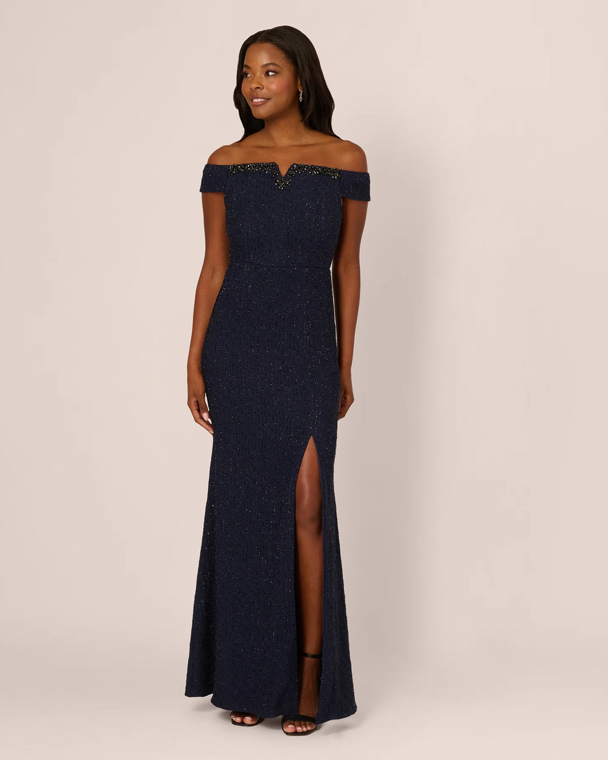 off-shoulder a-line maxi mother of the bride dress - image 2