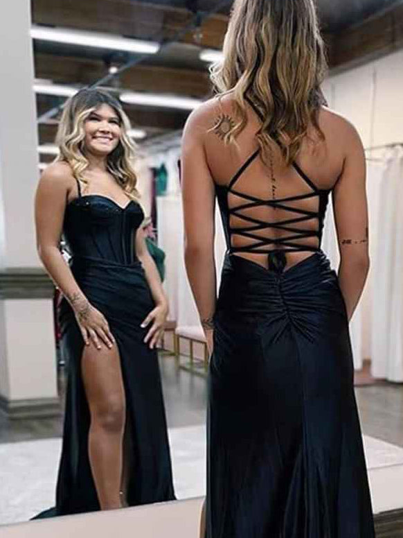 Peacock floor-length prom dress, alternate view showing the bodice and skirt