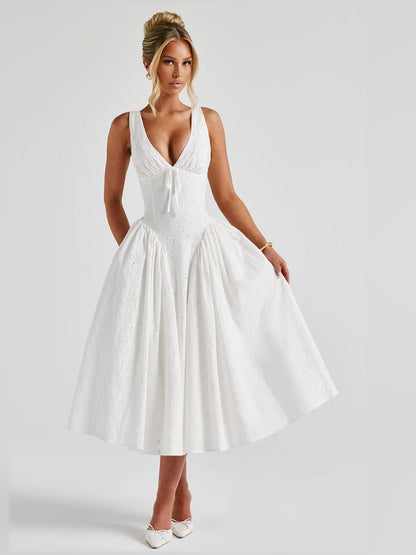 Ivory midi formal dress, alternate view